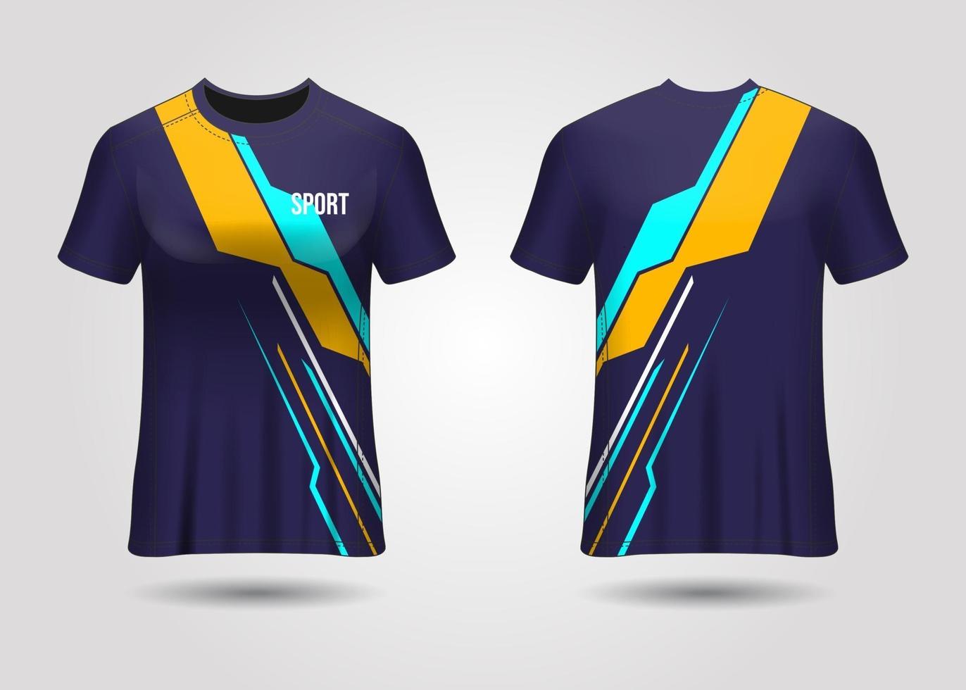 design de esporte de t-shirt. camisa de corrida. vista frontal e traseira uniforme. vetor