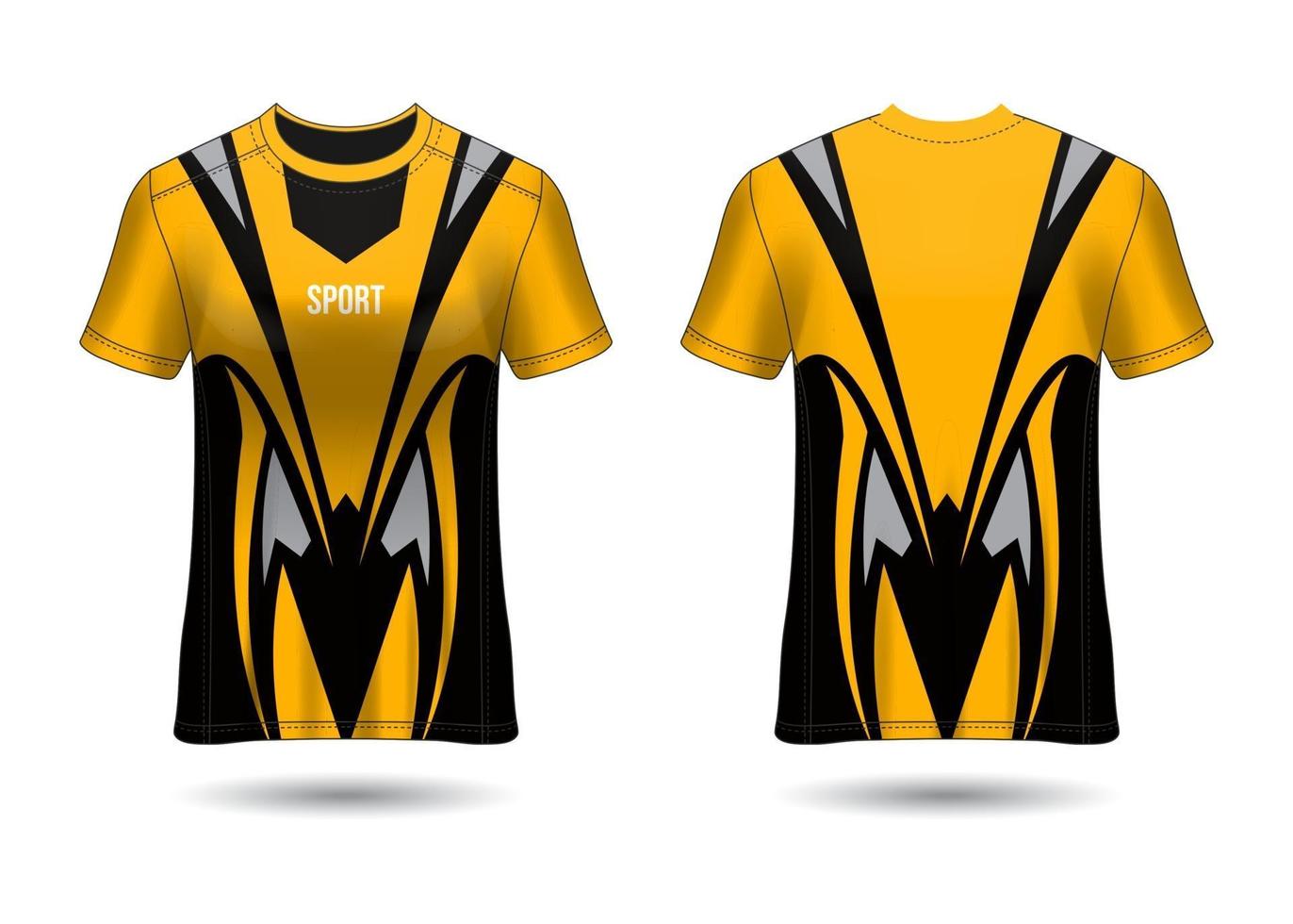 design de esporte de t-shirt. camisa de corrida. vista frontal e traseira uniforme. vetor