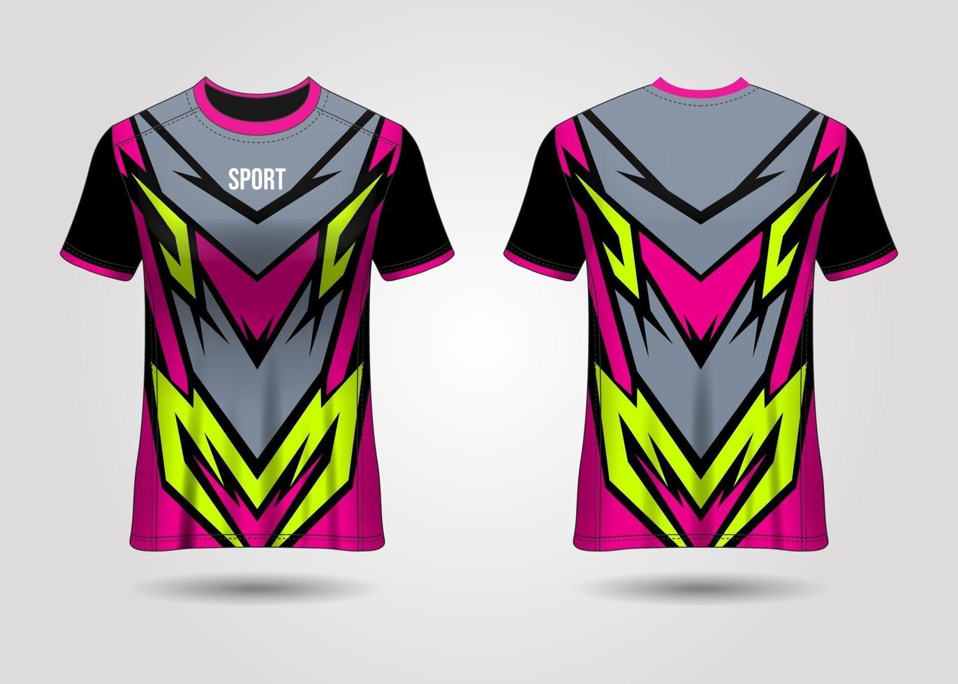 design de esporte de t-shirt. camisa de corrida. vista frontal e traseira uniforme. vetor