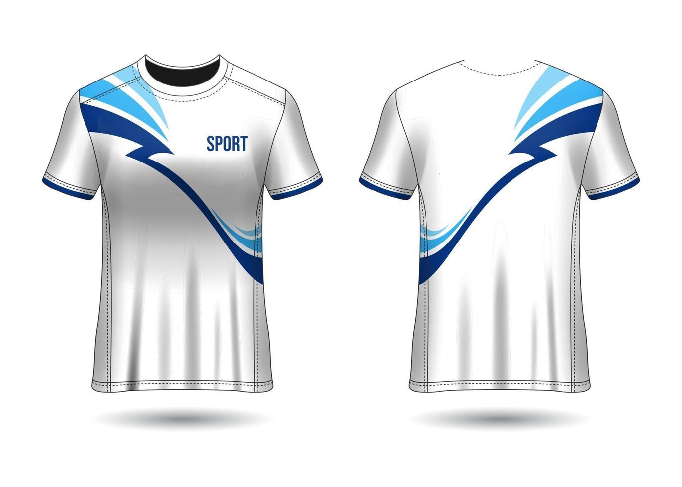 design de esporte de t-shirt. camisa de corrida. vista frontal e traseira uniforme. vetor