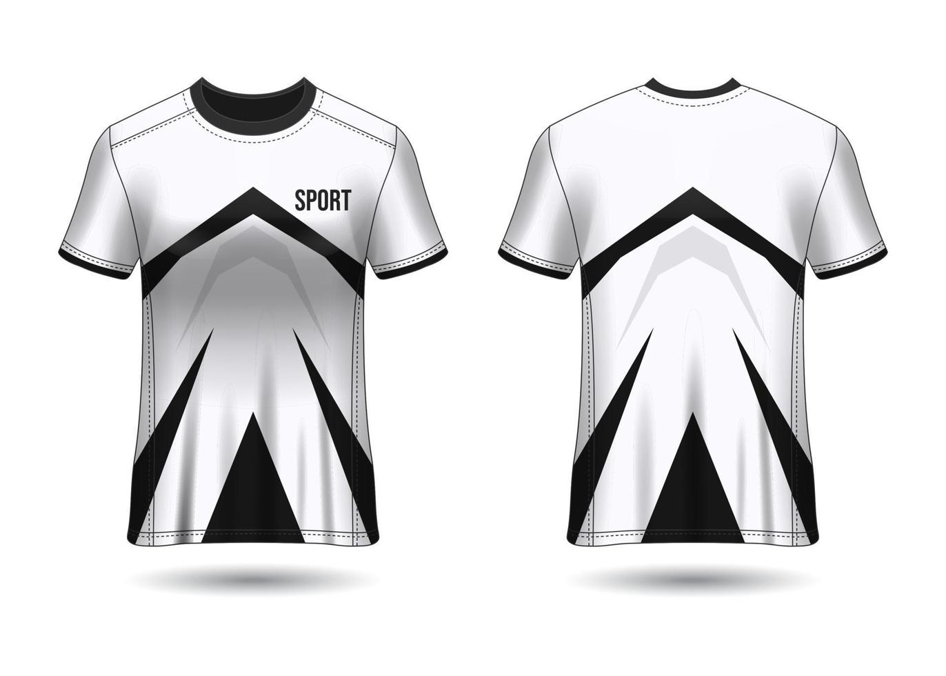 design de esporte de t-shirt. camisa de corrida. vista frontal e traseira uniforme. vetor