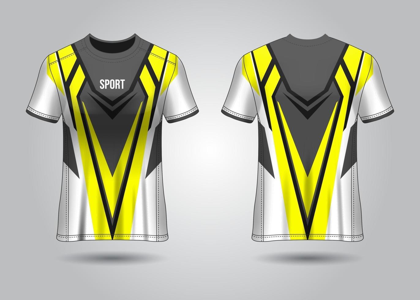 design de esporte de t-shirt. camisa de corrida. vista frontal e traseira uniforme. vetor