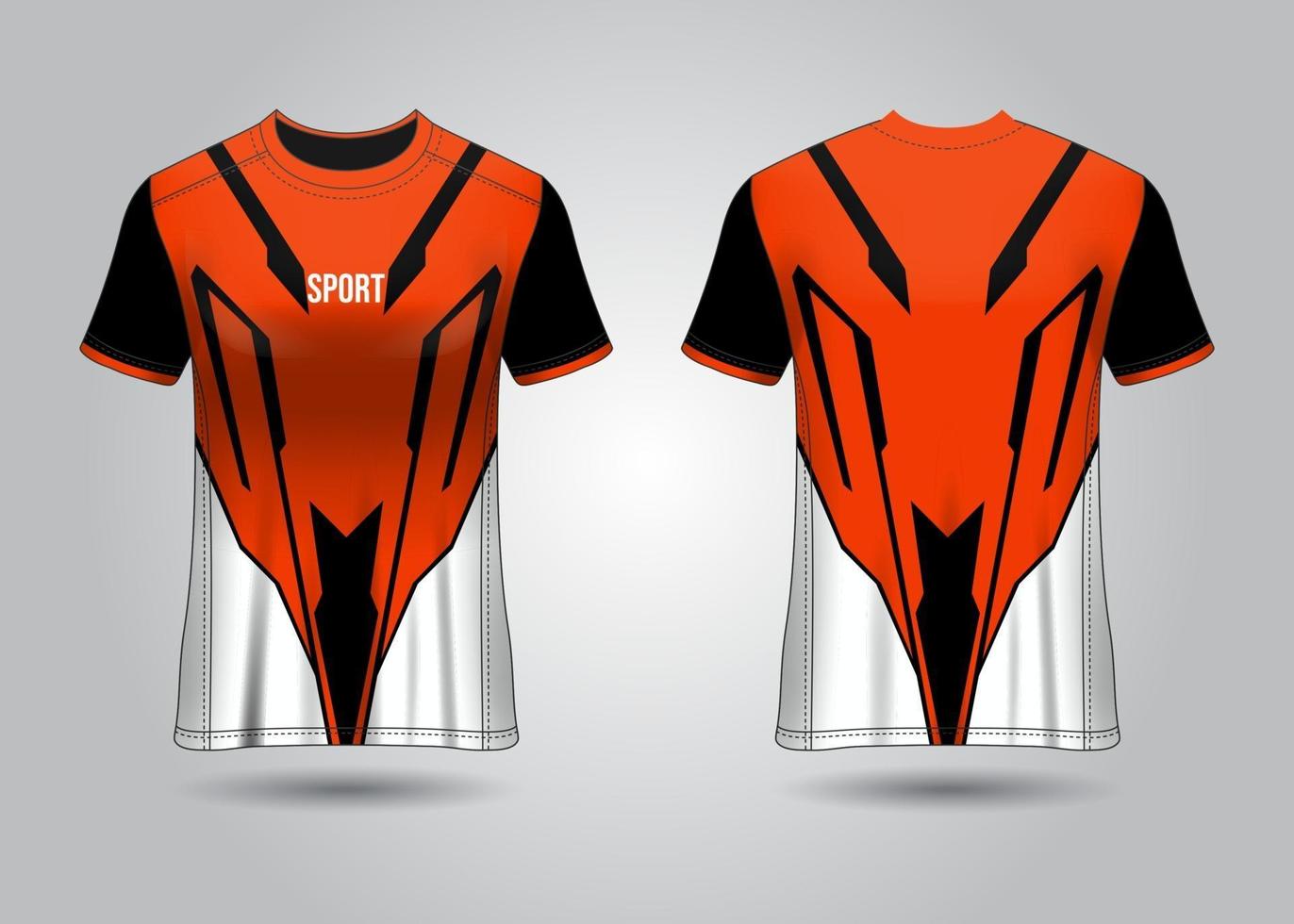 design de esporte de t-shirt. camisa de corrida. vista frontal e traseira uniforme. vetor