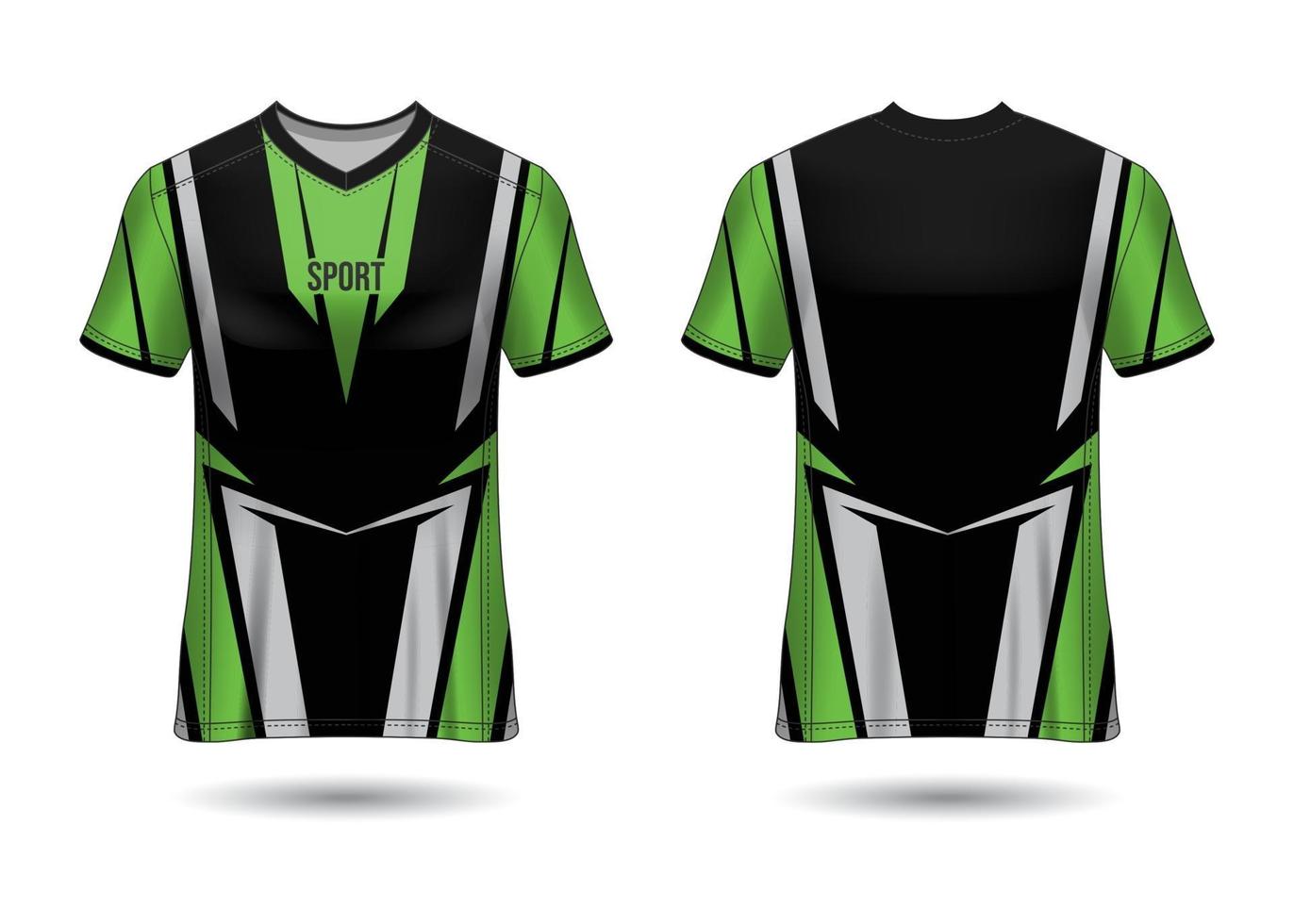 design de esporte de t-shirt. camisa de corrida. vista frontal e traseira uniforme. vetor