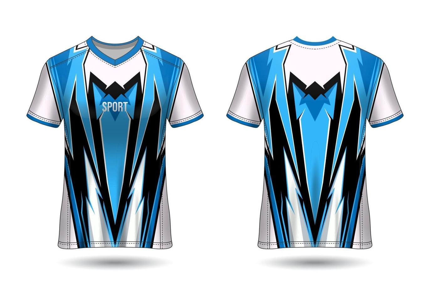 design de esporte de t-shirt. camisa de corrida. vista frontal e traseira uniforme. vetor