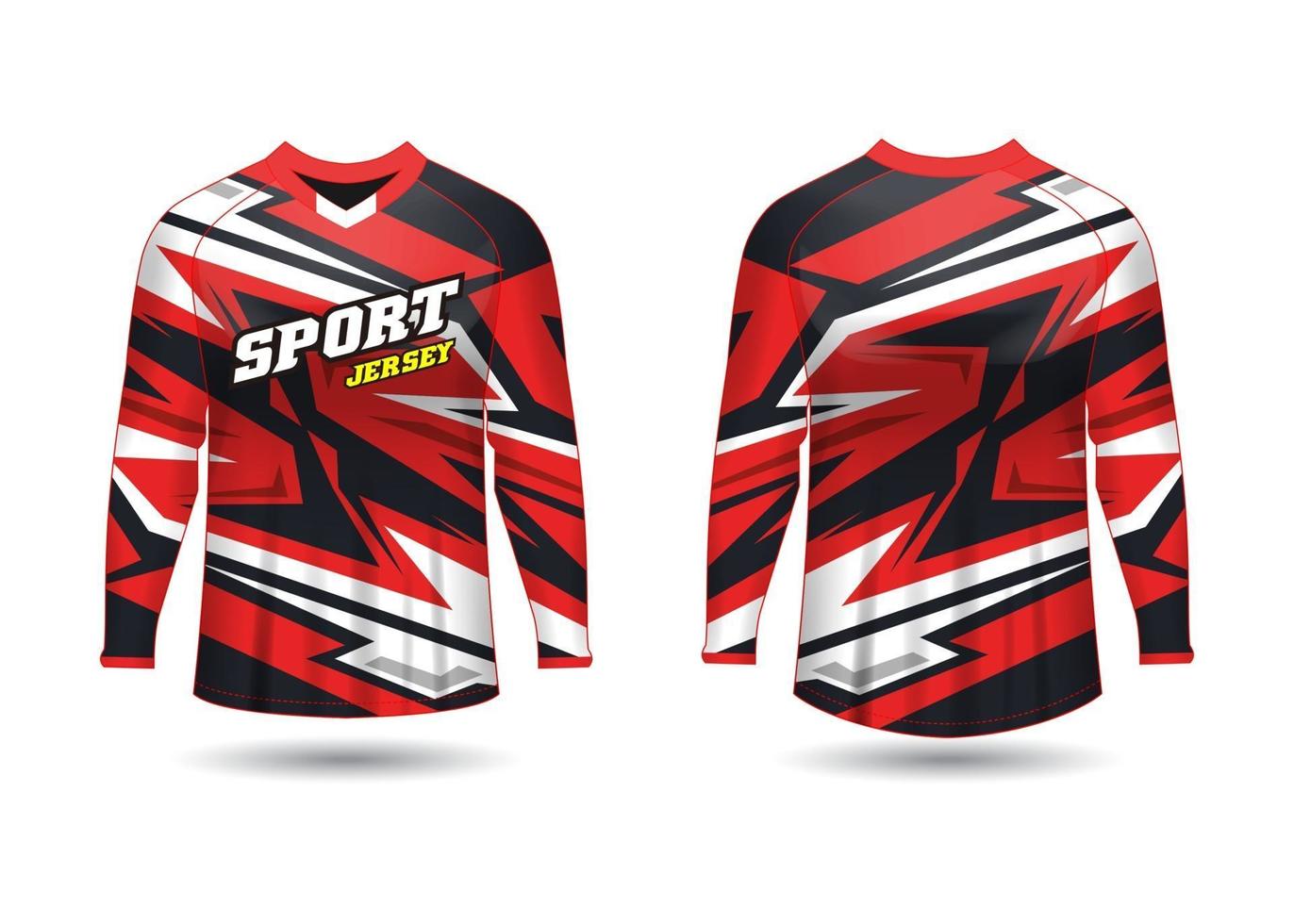 design de esporte de t-shirt. camisa de corrida. vista frontal e traseira uniforme. vetor