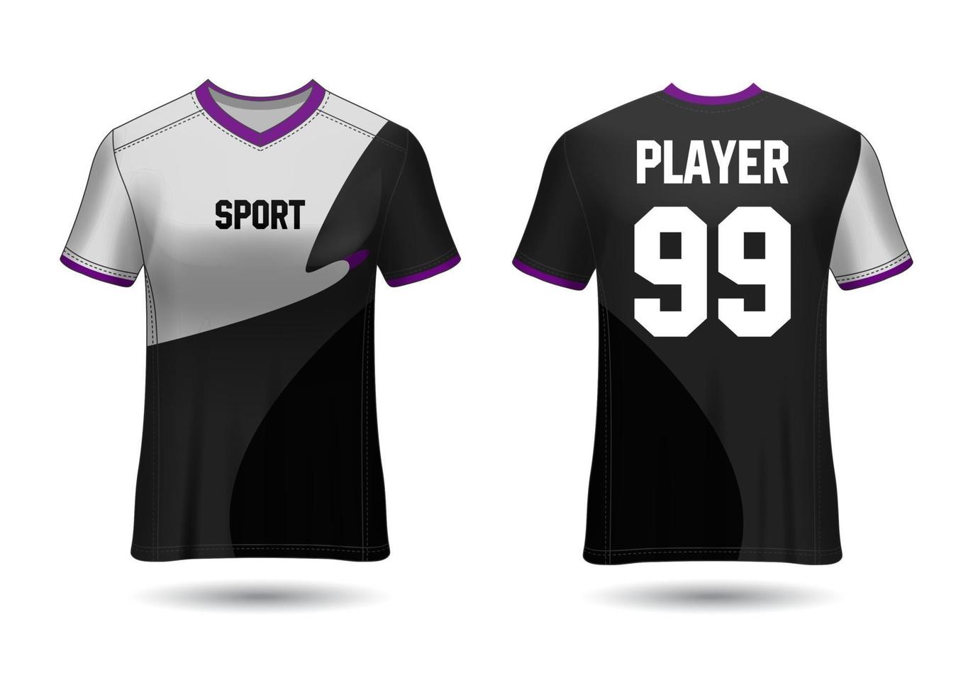 design de esporte de t-shirt. camisa de corrida. vista frontal e traseira uniforme. vetor