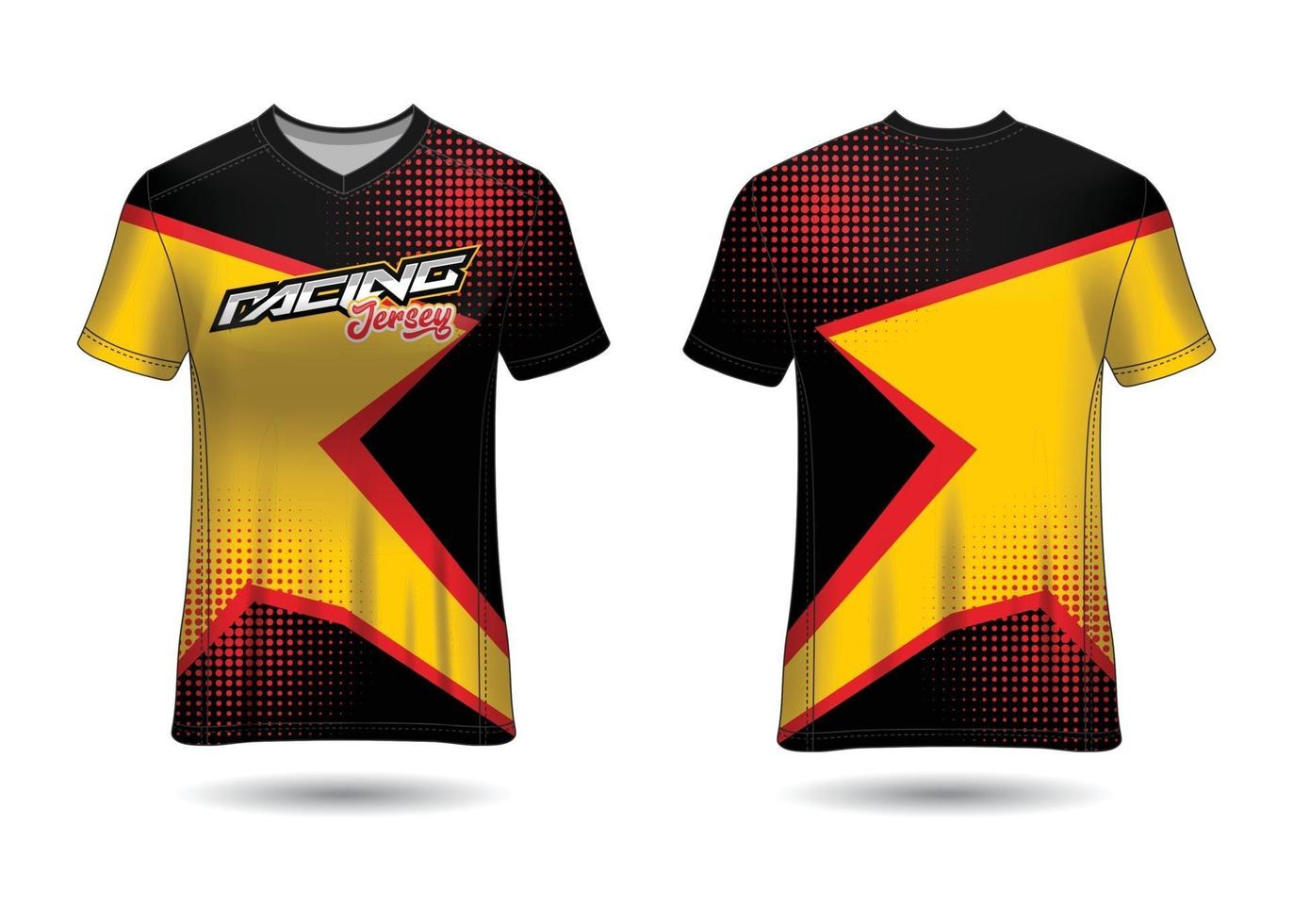 design de esporte de t-shirt. camisa de corrida. vista frontal e traseira uniforme. vetor