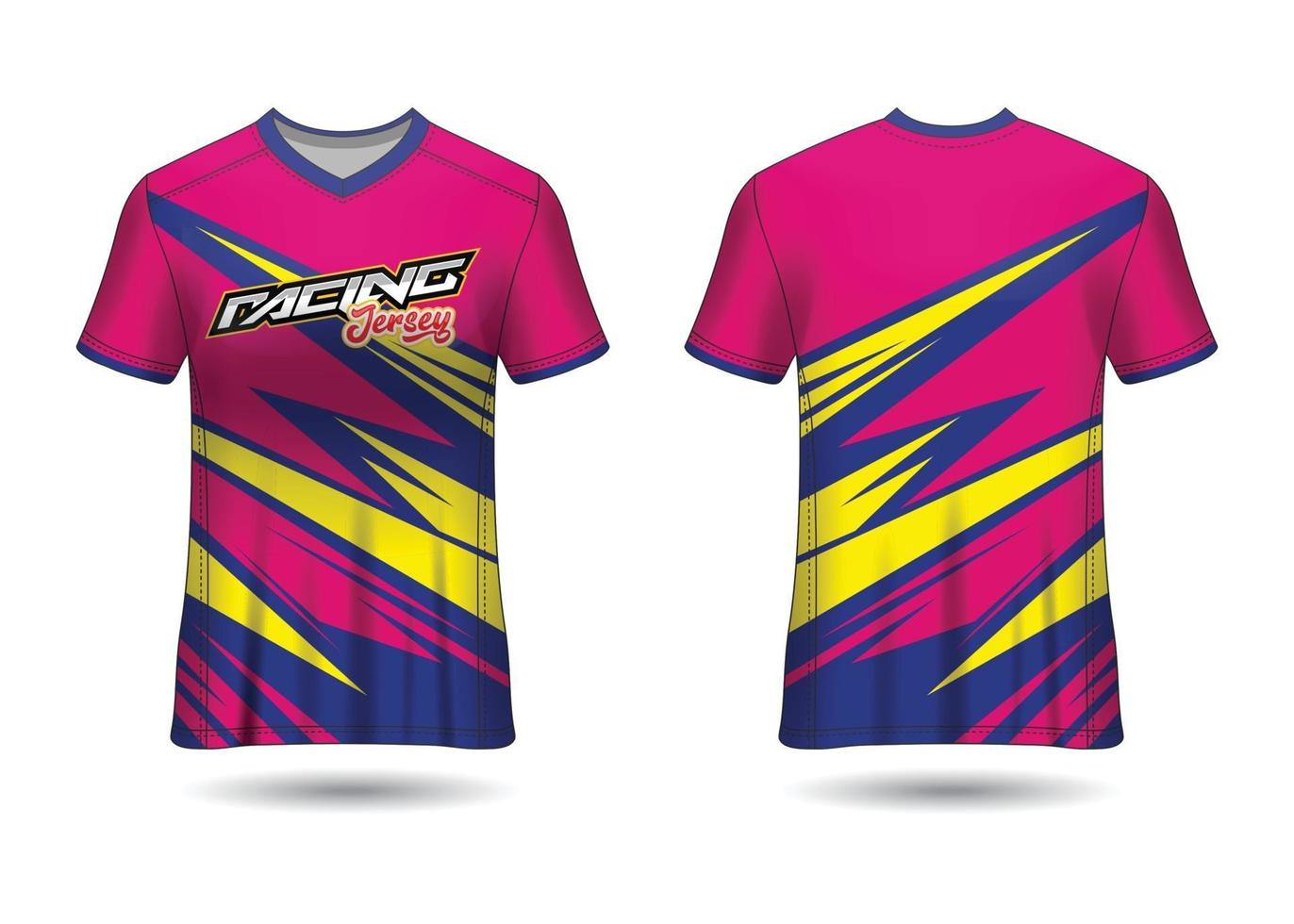 design de esporte de t-shirt. camisa de corrida. vista frontal e traseira uniforme. vetor