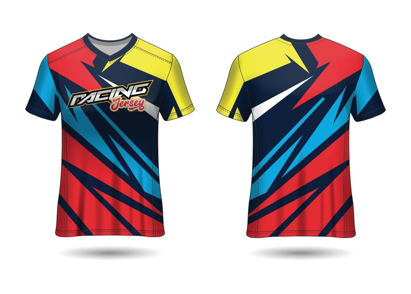 design de esporte de t-shirt. camisa de corrida. vista frontal e traseira uniforme. vetor