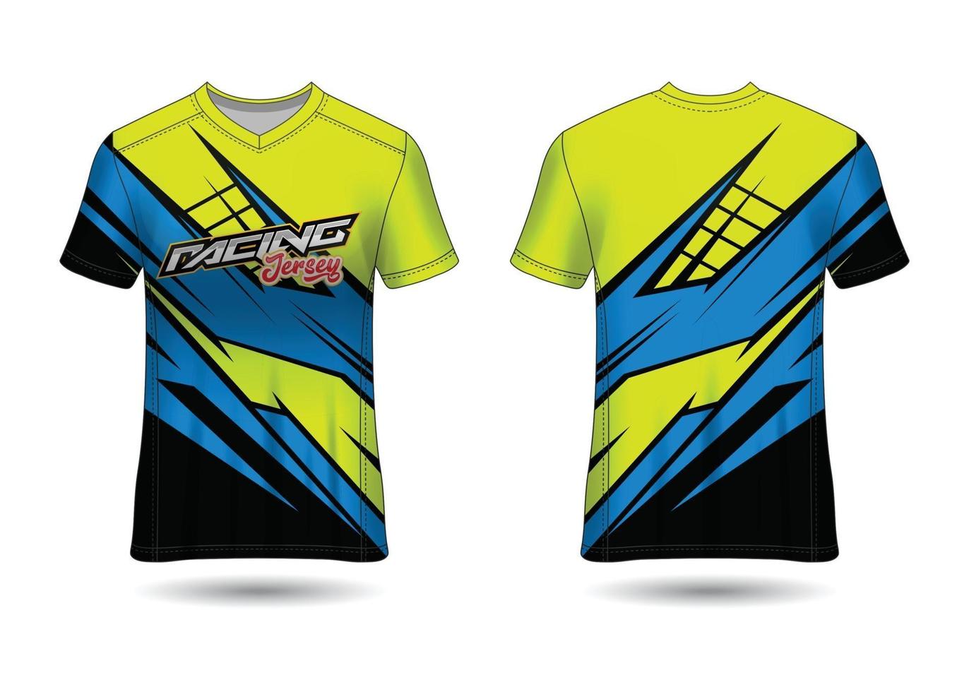 design de esporte de t-shirt. camisa de corrida. vista frontal e traseira uniforme. vetor