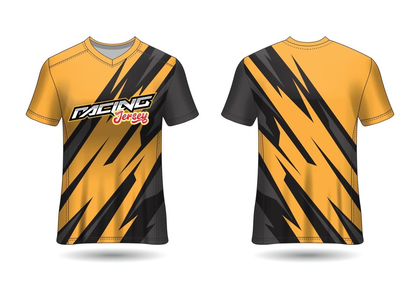 design de esporte de t-shirt. camisa de corrida. vista frontal e traseira uniforme. vetor