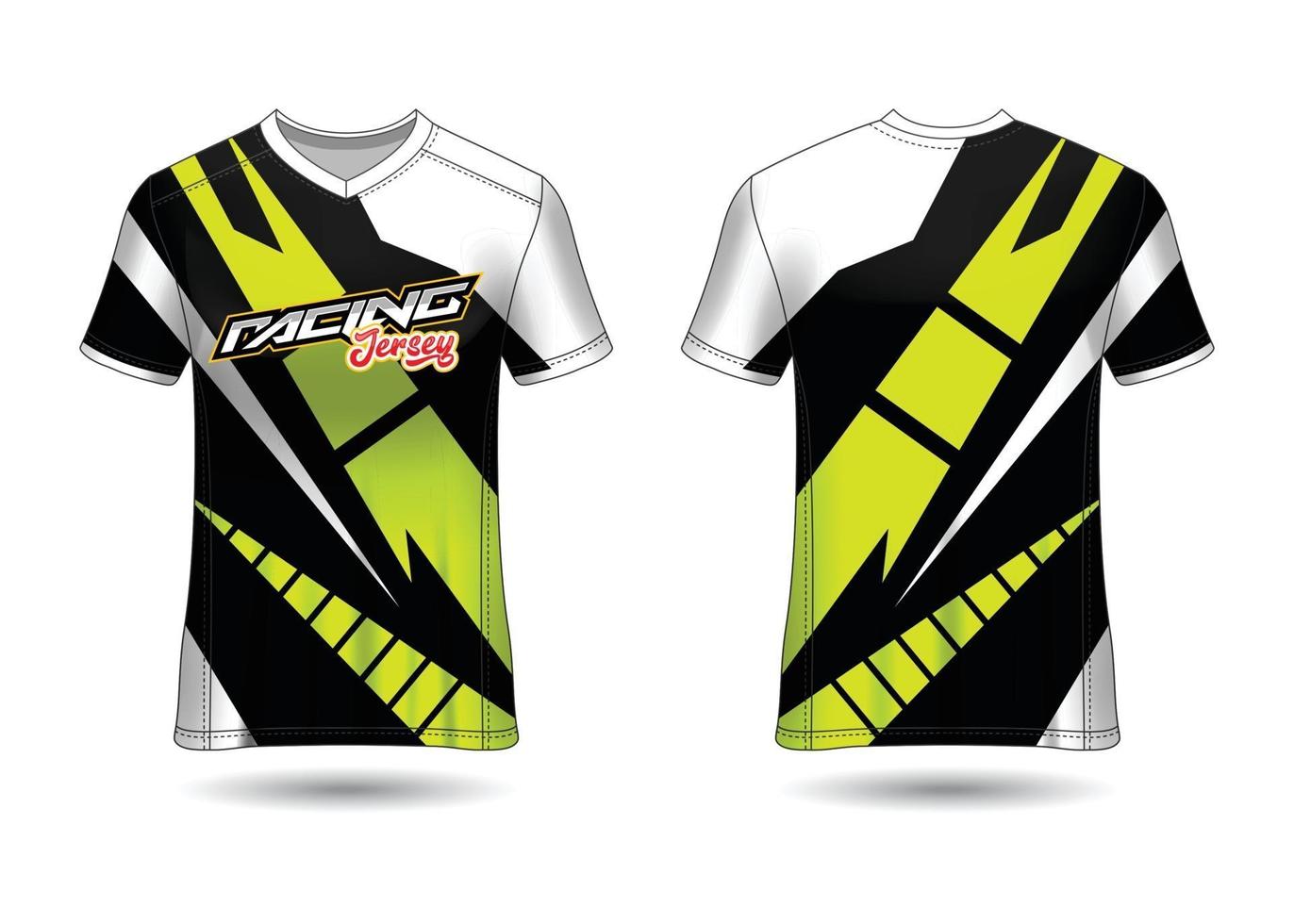 design de esporte de t-shirt. camisa de corrida. vista frontal e traseira uniforme. vetor