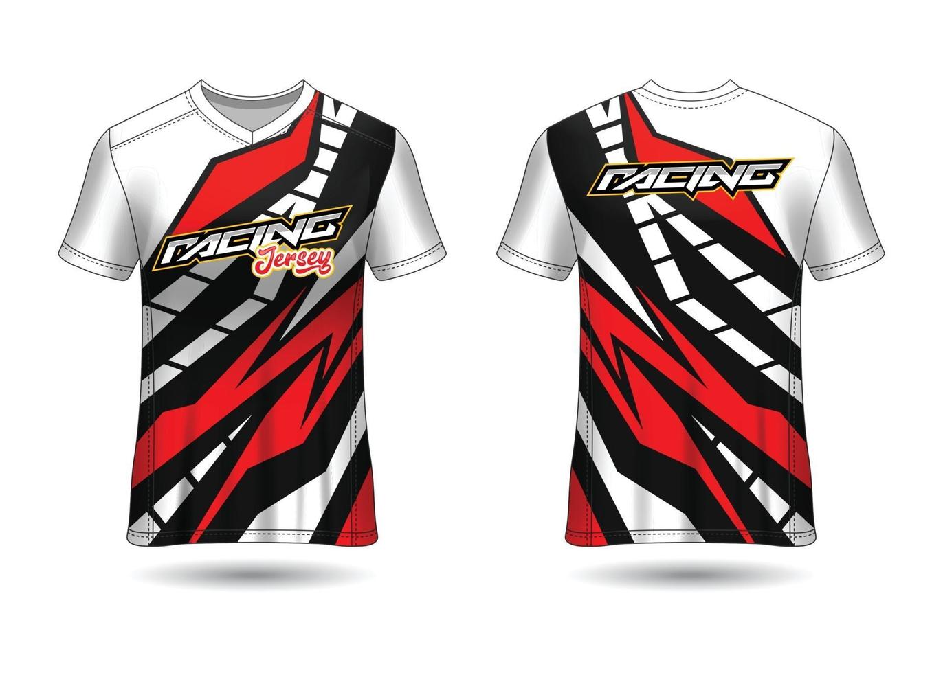 design de esporte de t-shirt. camisa de corrida. vista frontal e traseira uniforme. vetor