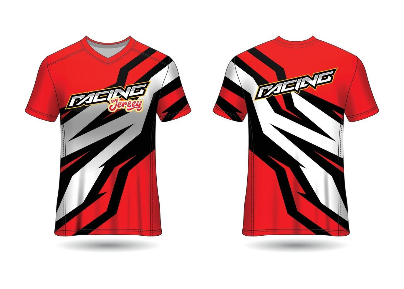 design de esporte de t-shirt. camisa de corrida. vista frontal e traseira uniforme. vetor