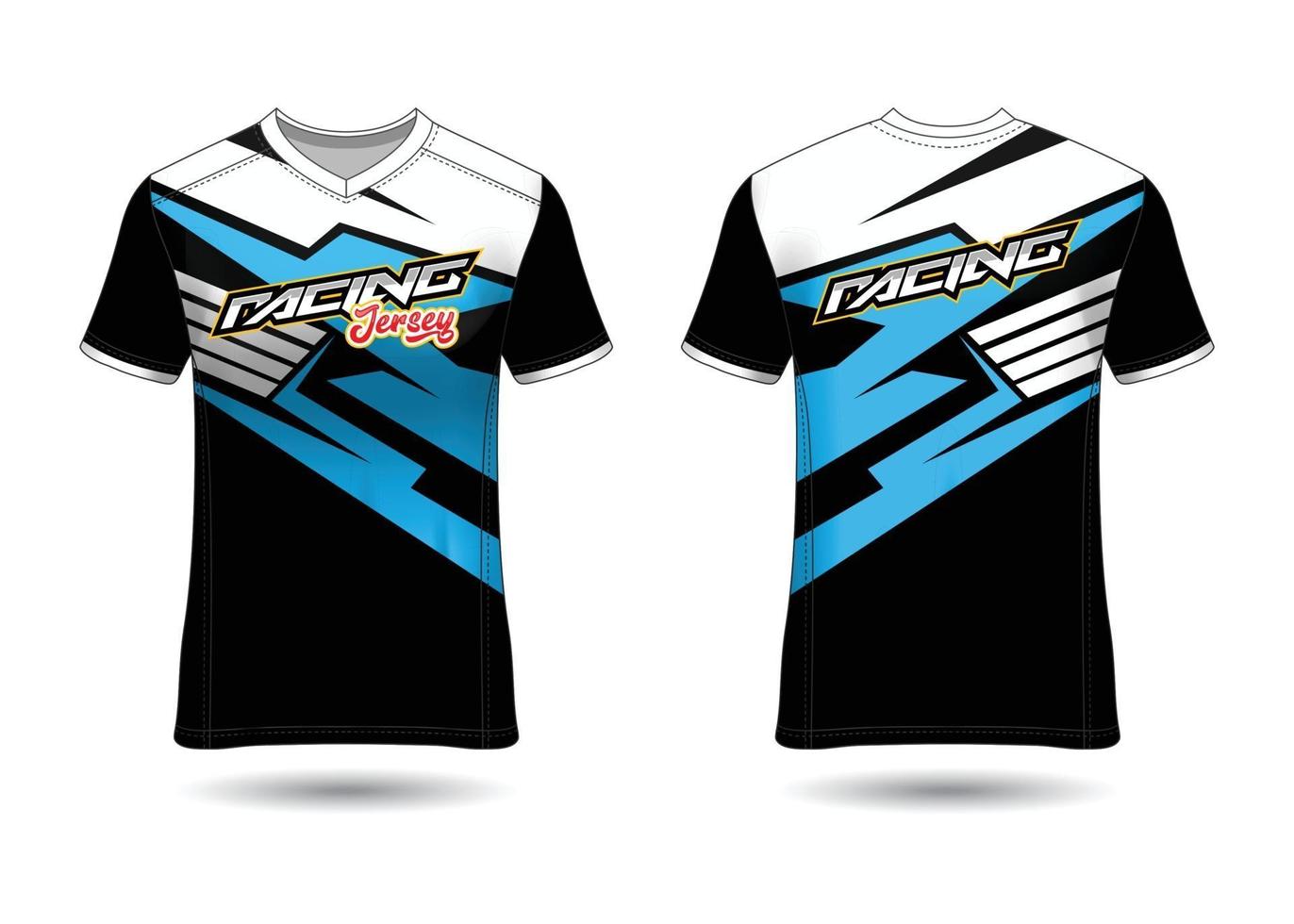 design de esporte de t-shirt. camisa de corrida. vista frontal e traseira uniforme. vetor