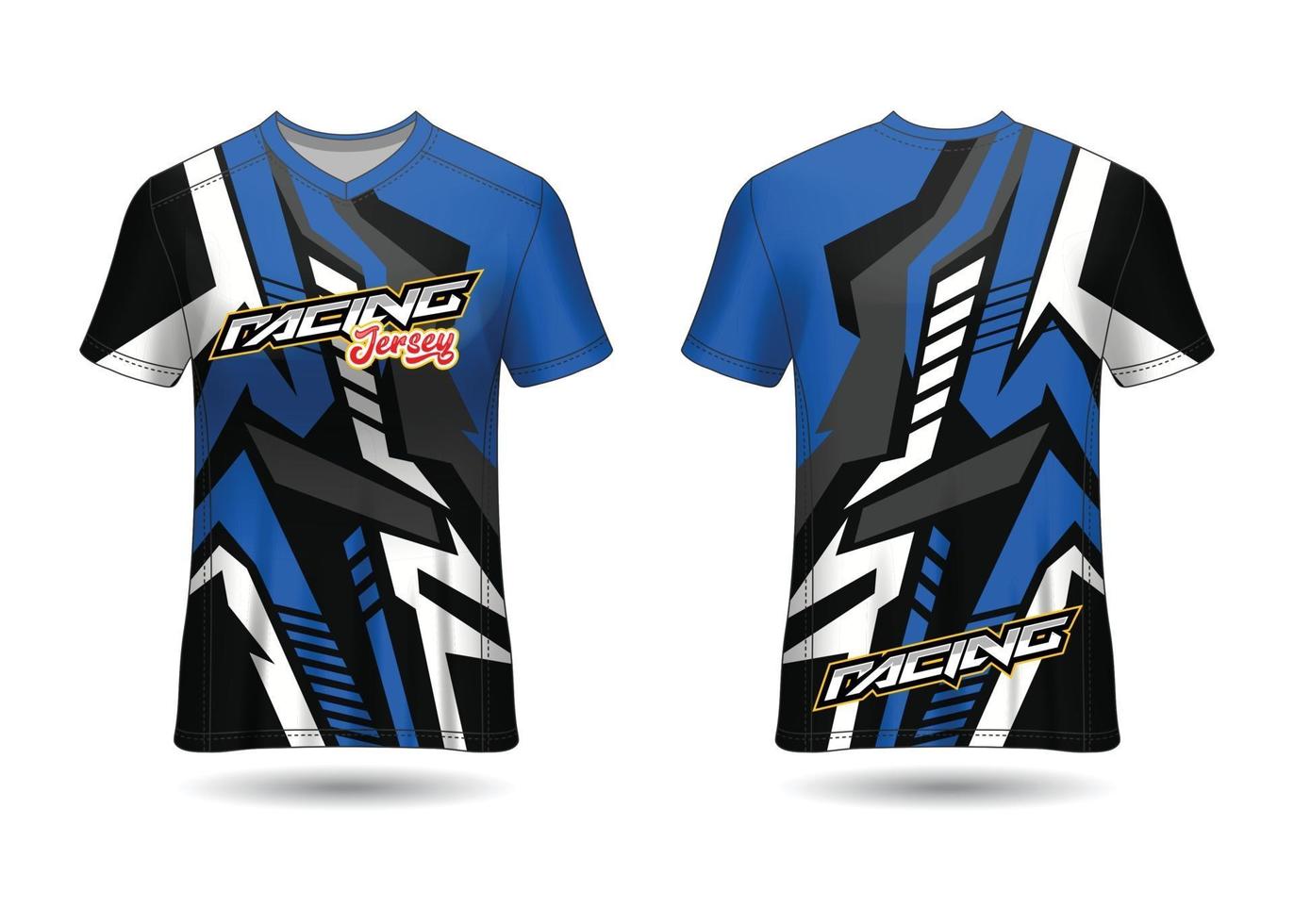 design de esporte de t-shirt. camisa de corrida. vista frontal e traseira uniforme. vetor