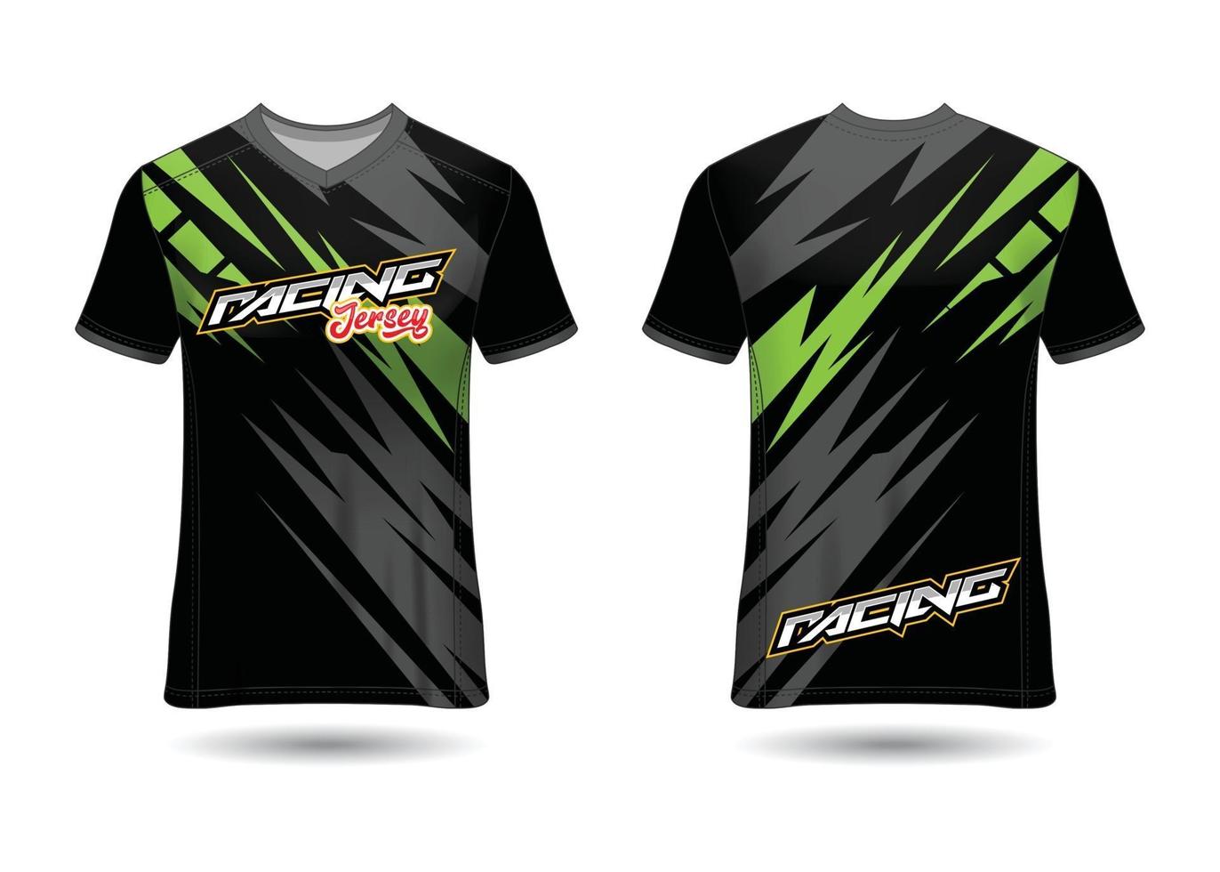 design de esporte de t-shirt. camisa de corrida. vista frontal e traseira uniforme. vetor