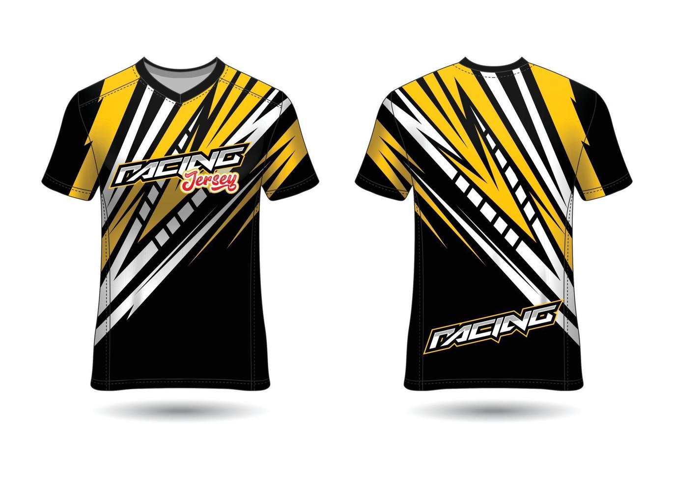 design de esporte de t-shirt. camisa de corrida. vista frontal e traseira uniforme. vetor