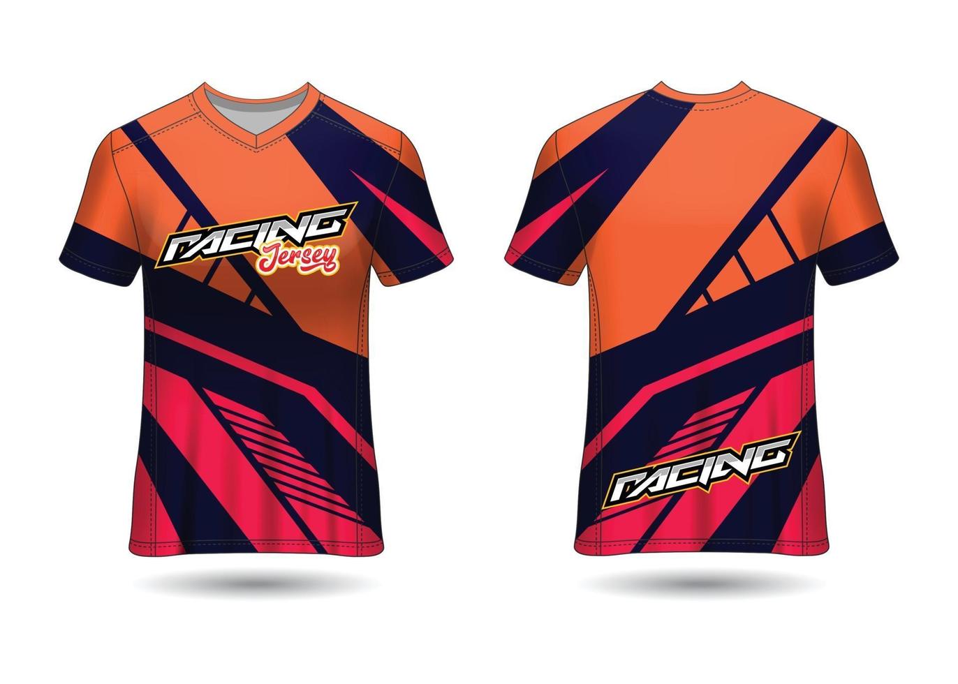 design de esporte de t-shirt. camisa de corrida. vista frontal e traseira uniforme. vetor