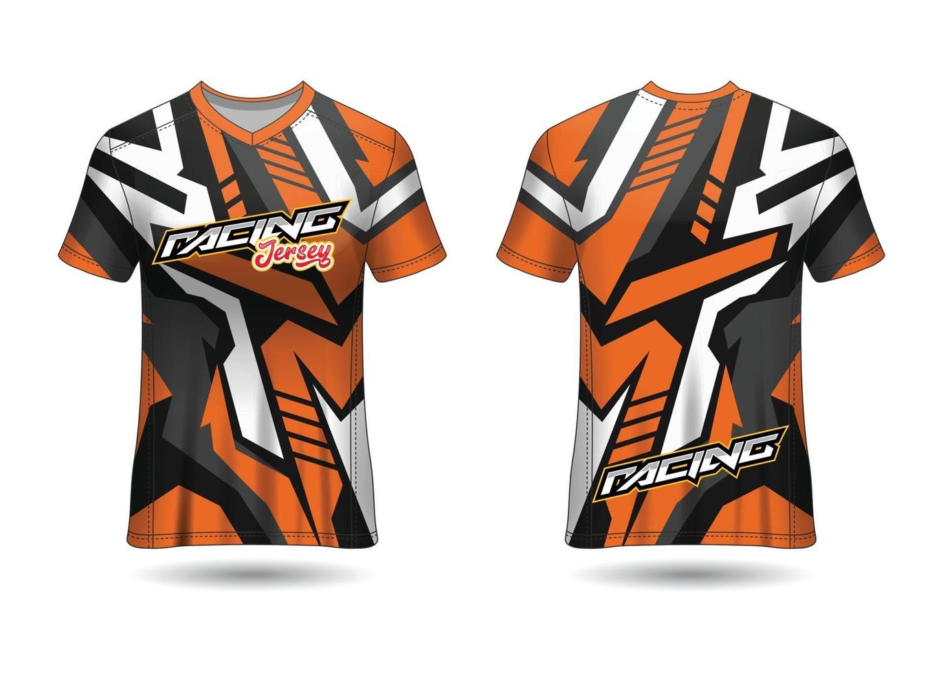 design de esporte de t-shirt. camisa de corrida. vista frontal e traseira uniforme. vetor