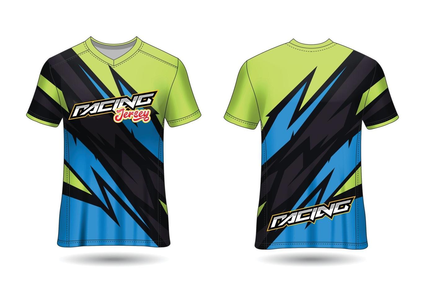 design de esporte de t-shirt. camisa de corrida. vista frontal e traseira uniforme. vetor