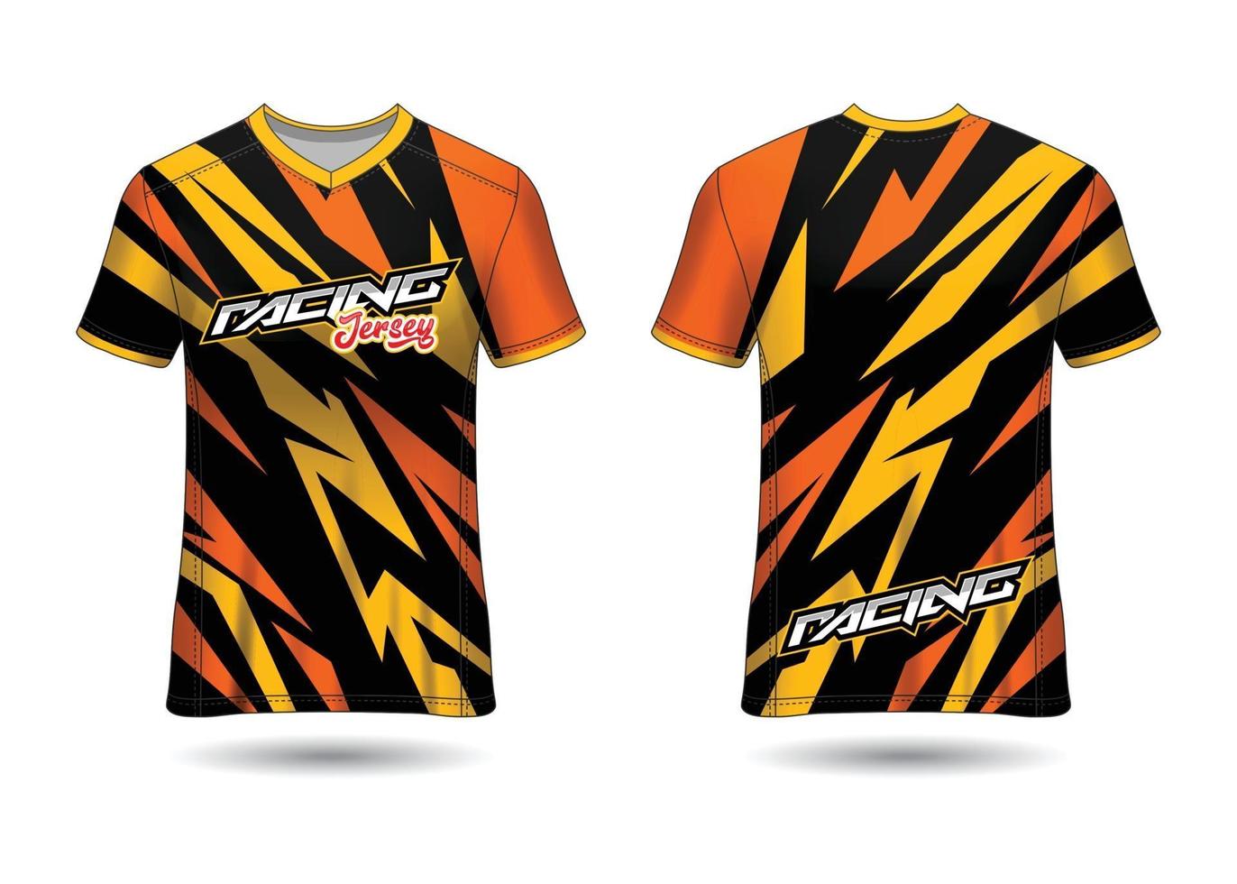 design de esporte de t-shirt. camisa de corrida. vista frontal e traseira uniforme. vetor