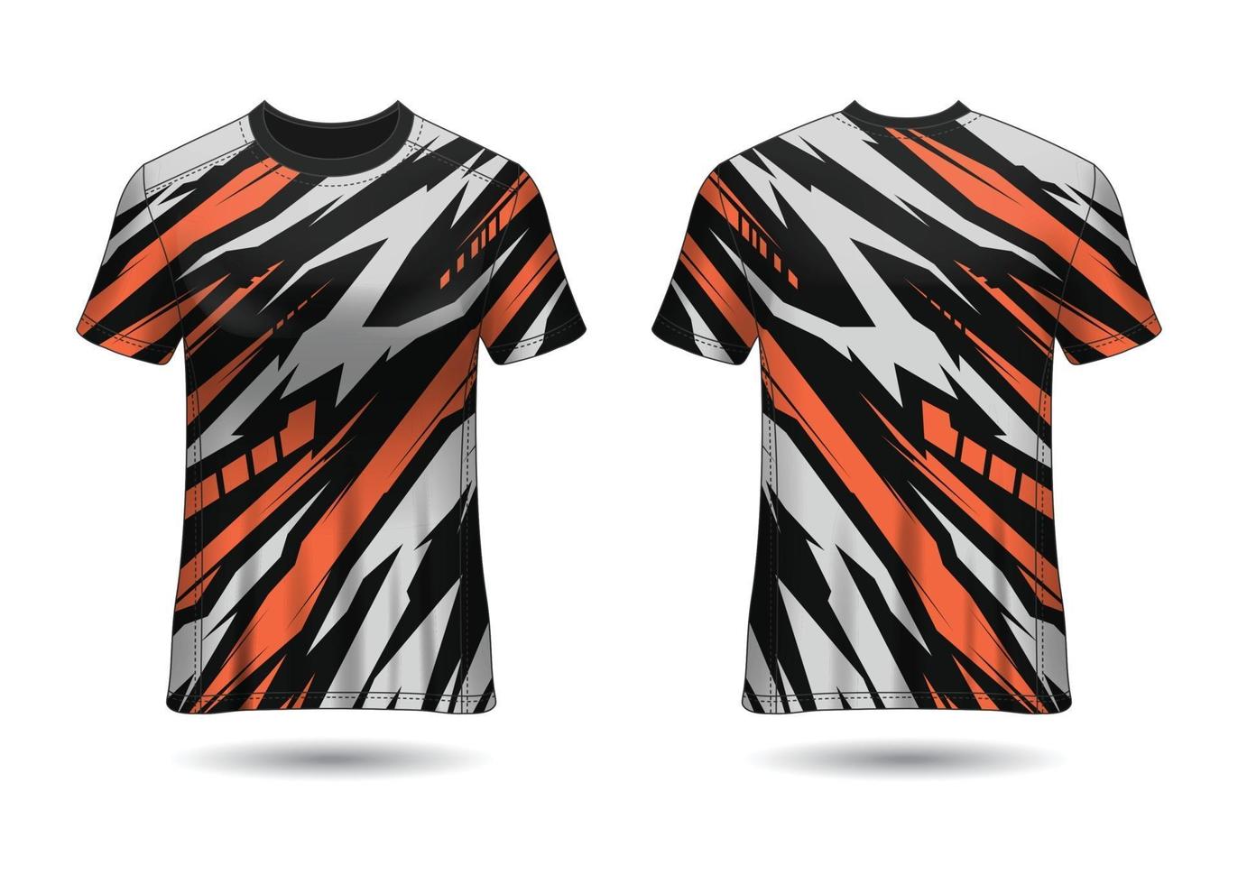 design de esporte de t-shirt. camisa de corrida. vista frontal e traseira uniforme. vetor