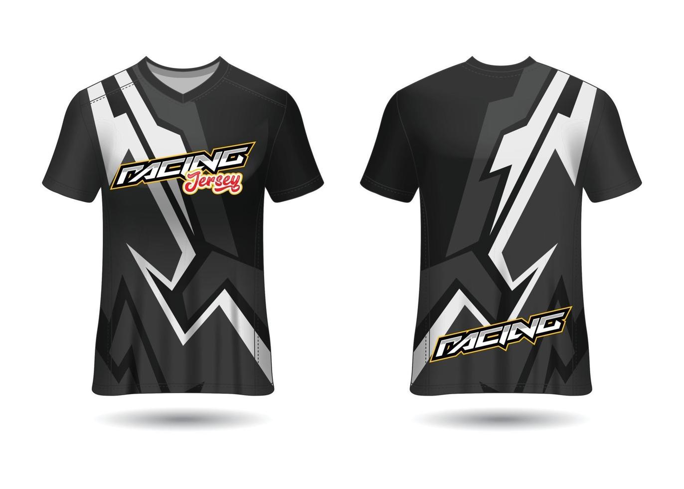 design de esporte de t-shirt. camisa de corrida. vista frontal e traseira uniforme. vetor