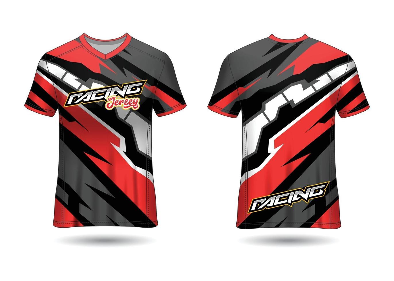 design de esporte de t-shirt. camisa de corrida. vista frontal e traseira uniforme. vetor