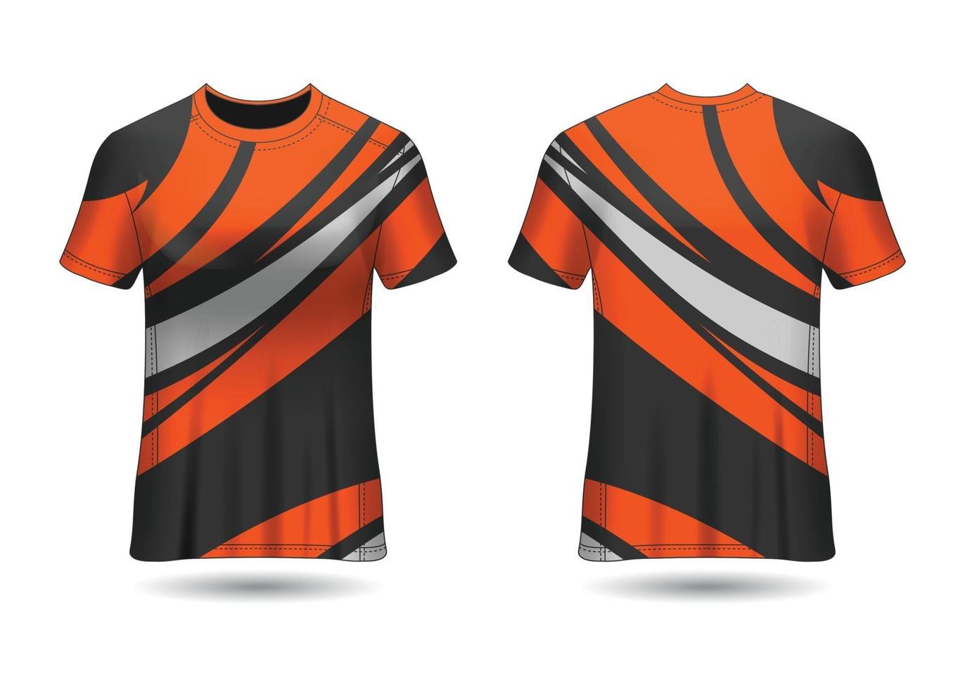 design de esporte de t-shirt. camisa de corrida. vista frontal e traseira uniforme. vetor