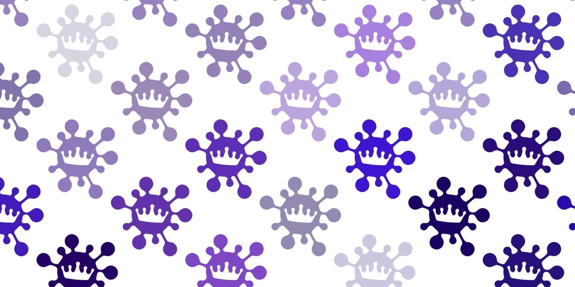 textura vector roxo claro com símbolos de doença.