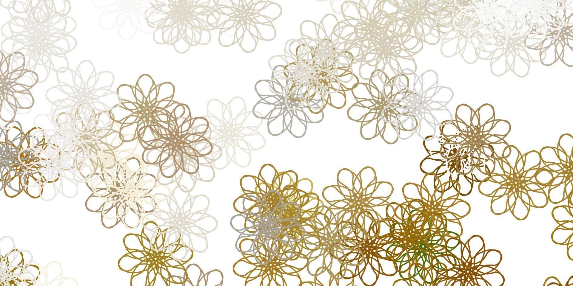 textura de doodle de vetor cinza claro com flores.