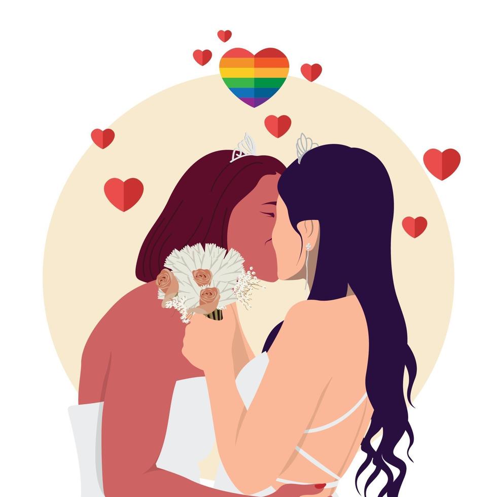 Duas mulheres lésbicas se beijando
