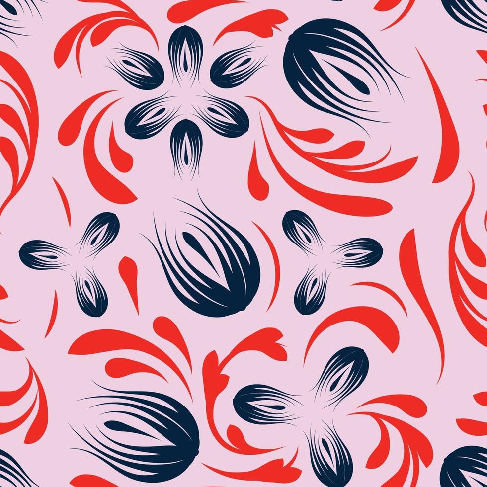 padrão de flores folclóricas design de superfície floral padrão sem emenda vetor