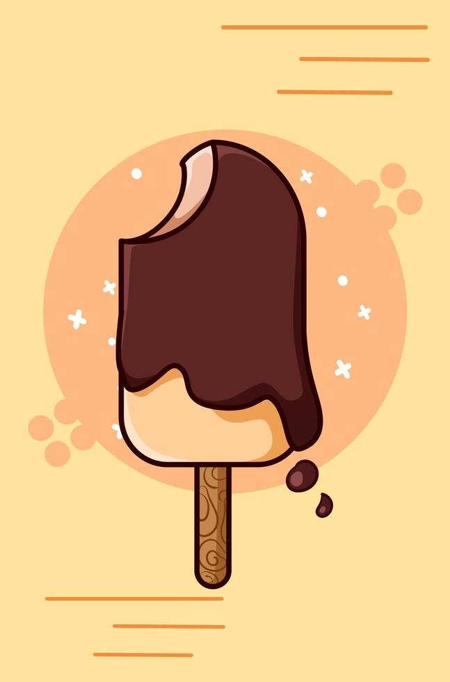 desenho animado de sorvete doce vetor