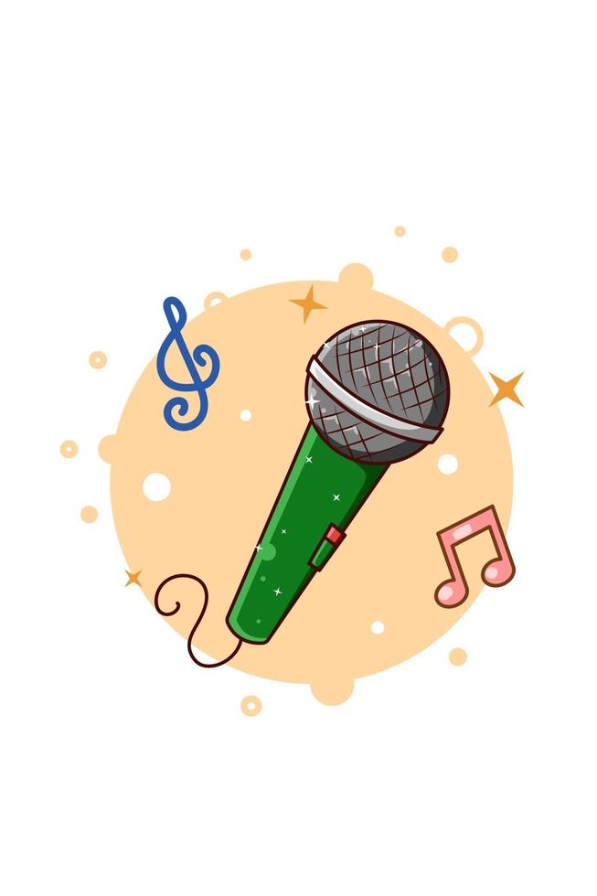 ilustração dos desenhos animados do ícone da música do microfone vetor