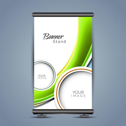 roll up moderno banner stand design vetor