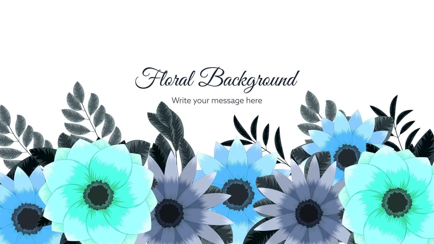 fundo de banner floral horizontal decorado com bordas de flores vetor