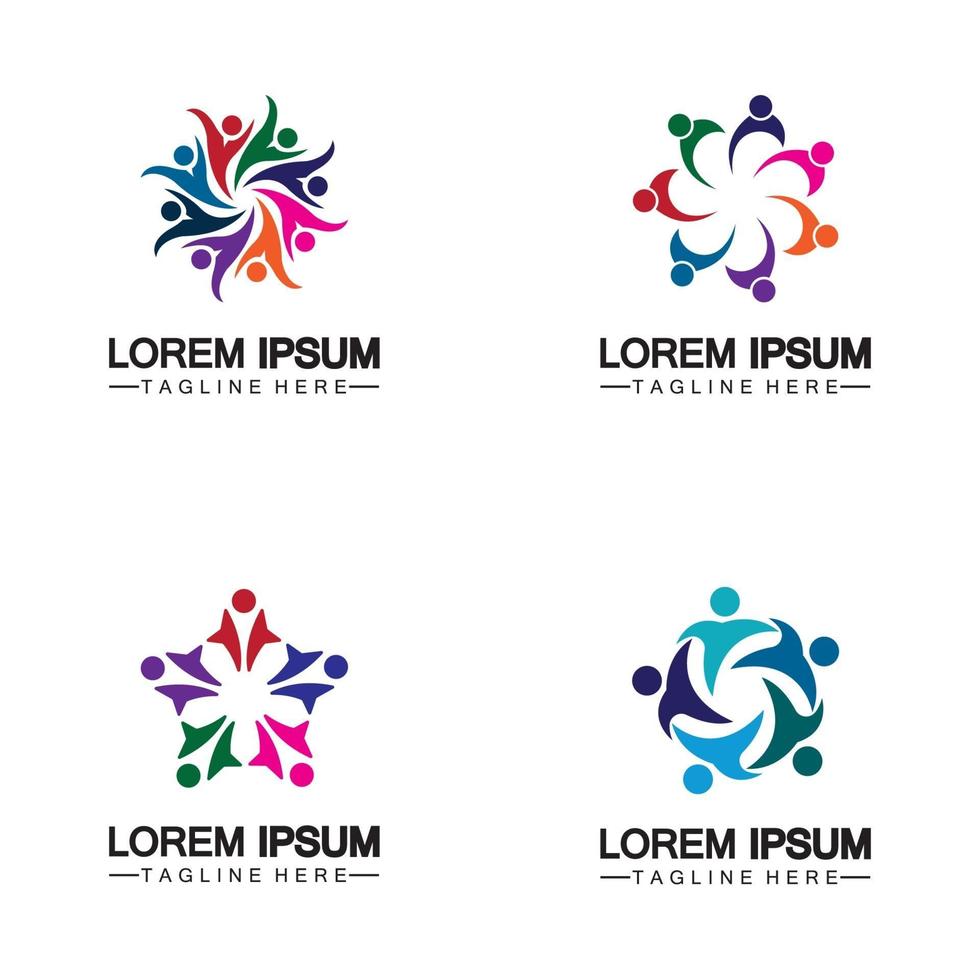 modelo de design de logotipo de ícone de comunidade, rede e social vetor