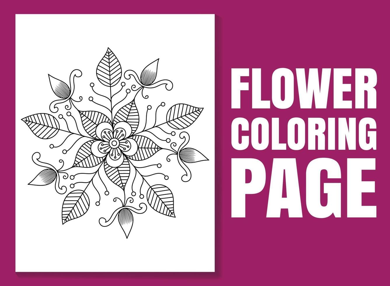 página para colorir de flores. livro para colorir de flores. vetor