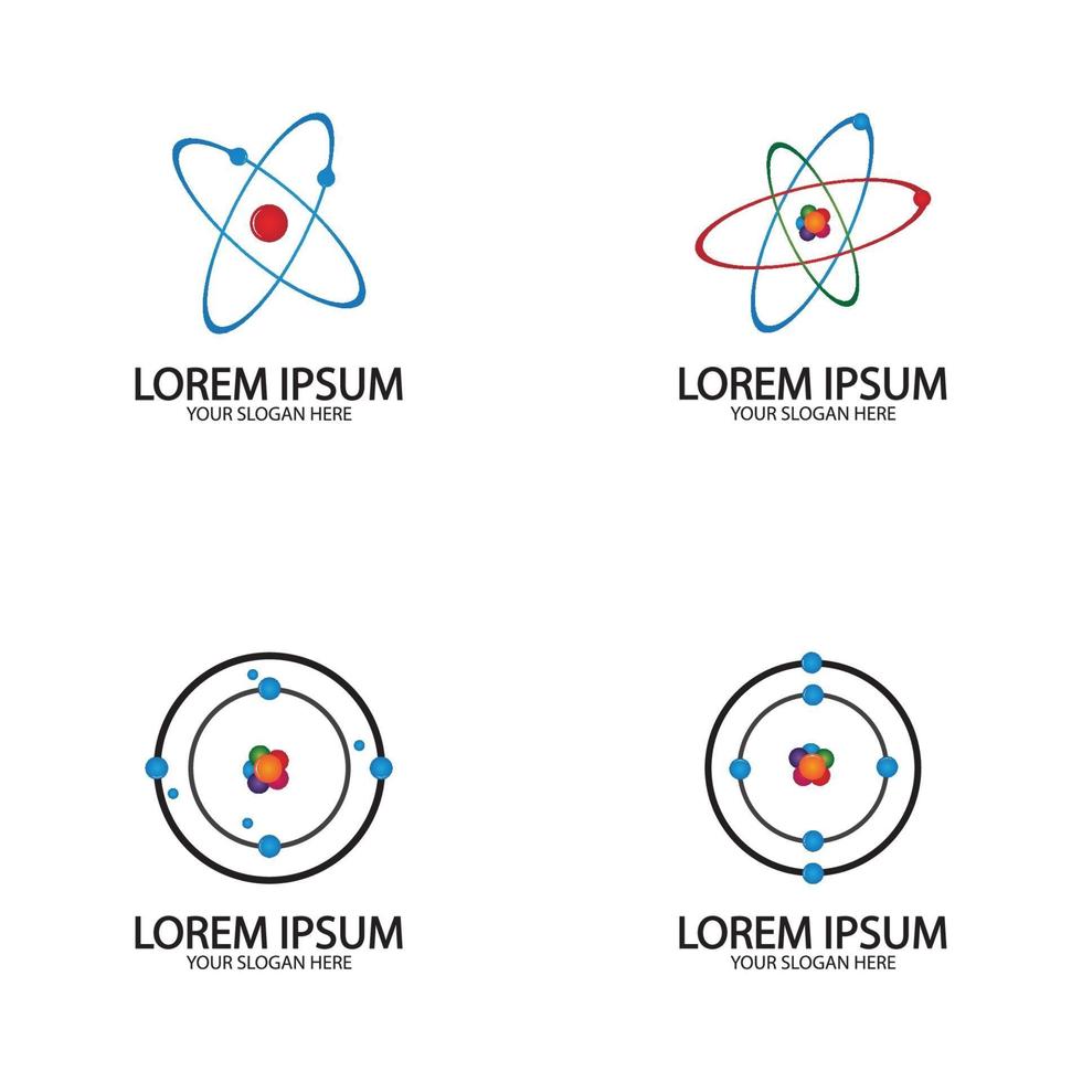 logotipo do ícone do átomo. ilustração vetorial símbolo da ciência vetor