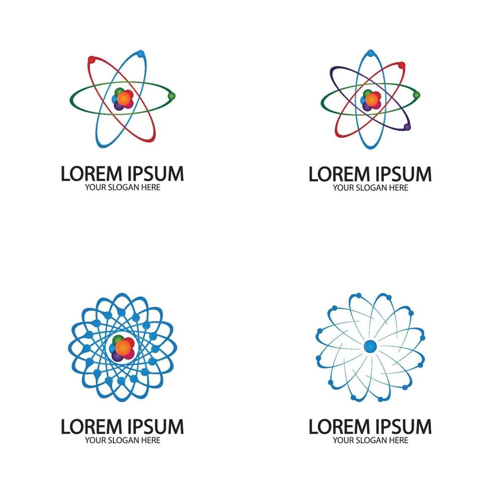 logotipo do ícone do átomo. ilustração vetorial símbolo da ciência vetor