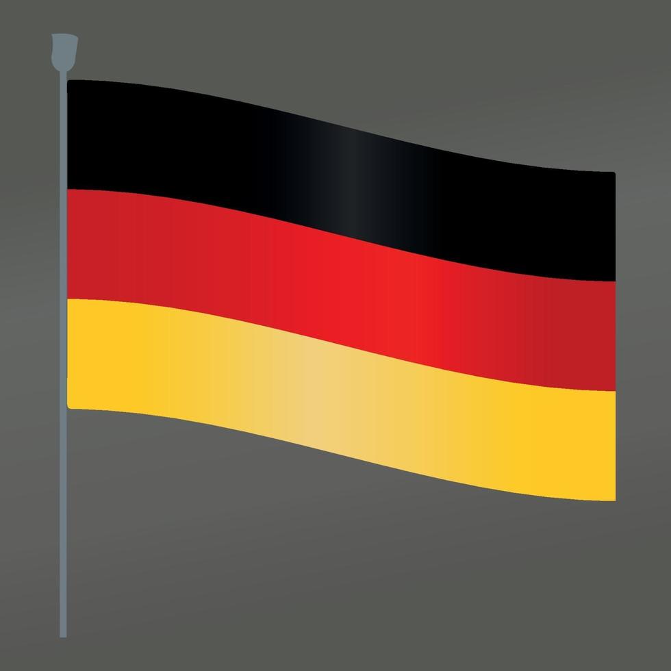 Bandeira da Alemanha e símbolo do pólo vetor plano com cor gradiente
