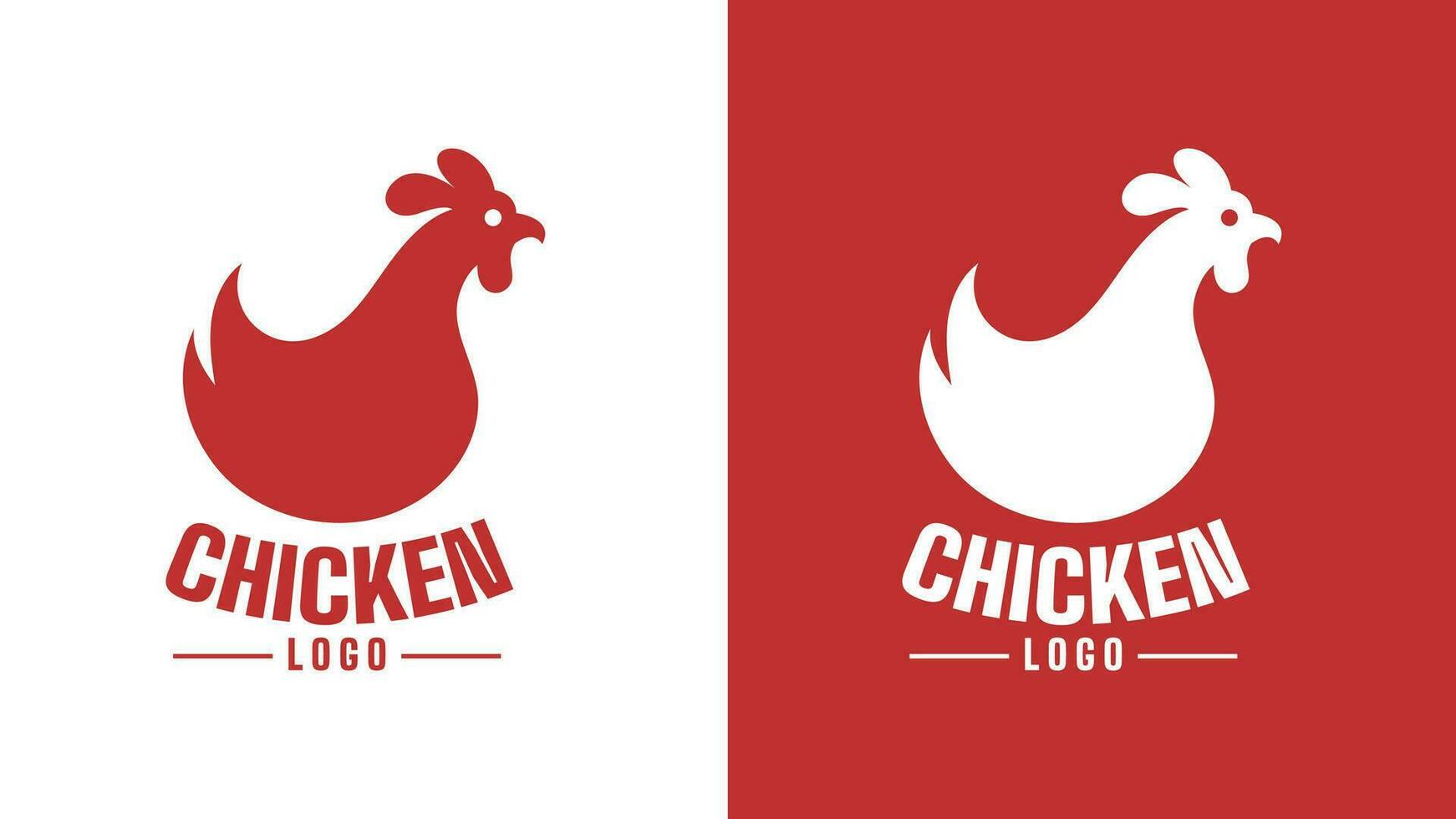 simples elegante frango logotipo silhueta conceito vetor