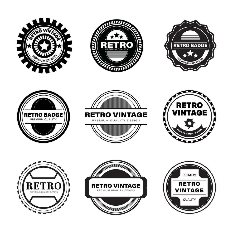 velho Distintivos. vintage sinal, retro Prêmio crachá e logotipo emblema quadro, Armação vetor conjunto