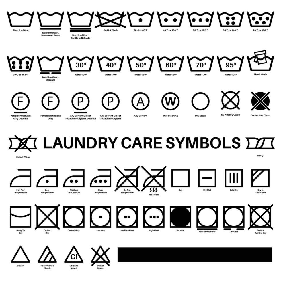 lavanderia vetor ícones definir, cheio coleção