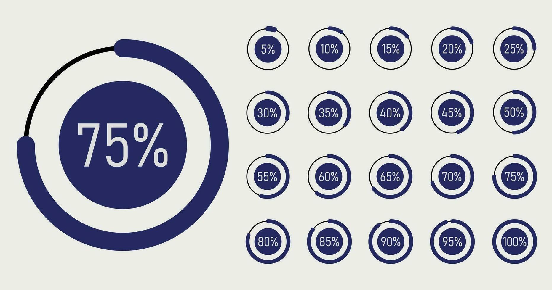 círculo por cento diagrama. percentagem torta gráfico. progresso infográfico definir. o negócio informação gráfico Projeto. vetor ilustração. estoque ilustração.