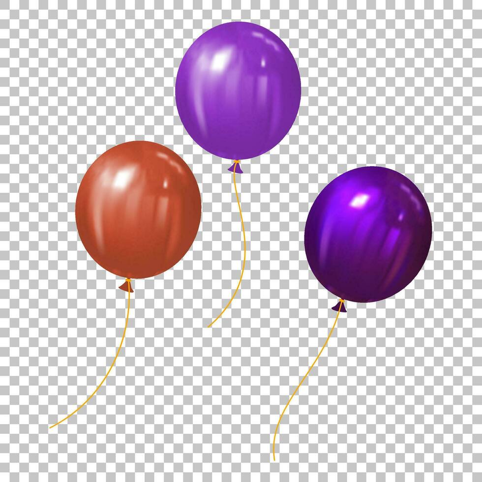 lustroso hélio ar balões conjunto com dia das Bruxas feriado decorações e festa conceito vetor