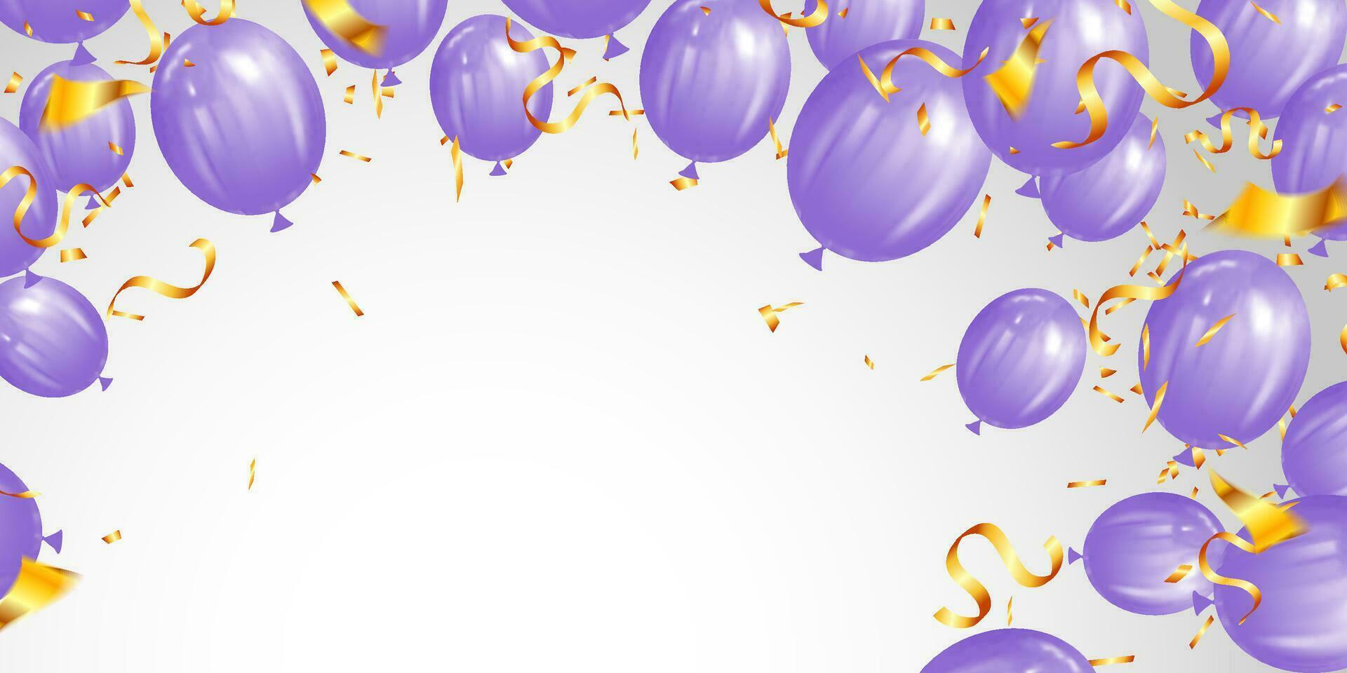 vetor ilustração celebração fundo com roxa balões para festa virtual Projeto do uma 3d balão